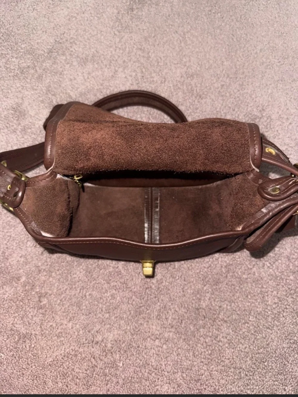 Coach vintage Legacy small flap bag in dark brown leather with gold hardware